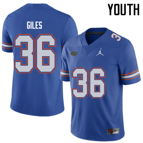 Jordan Brand Youth #36 Eddie Giles Florida Gators College Football Jerseys Sale-Royal